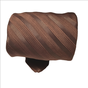 PARK LANE VINTAGE SKINNY SILK TIE BROWN ON BROWN STRIPED MENS